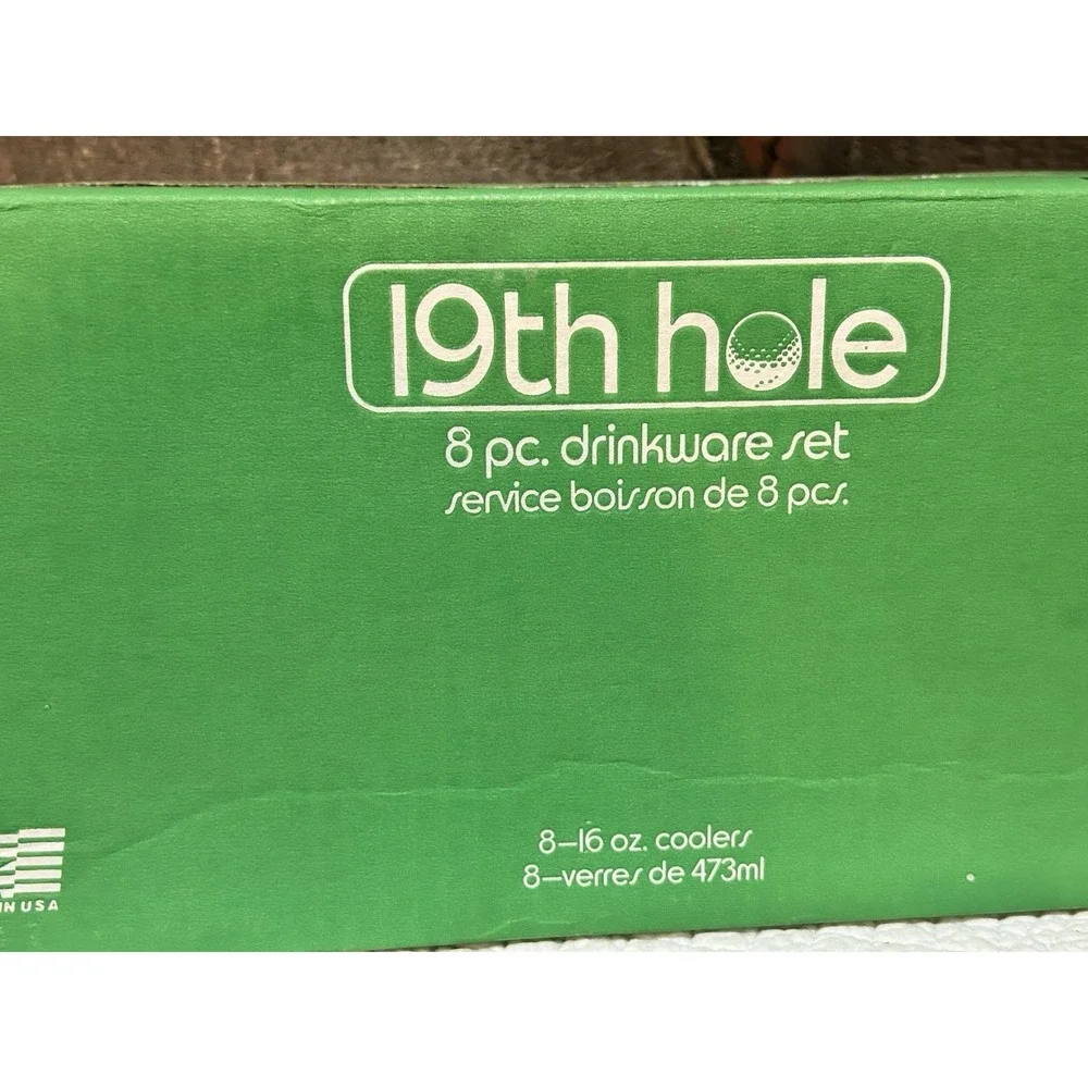 VTG 70s Golf‎ Golfer Drinking Glasses Modern Hole In One Sports 19th Hole
